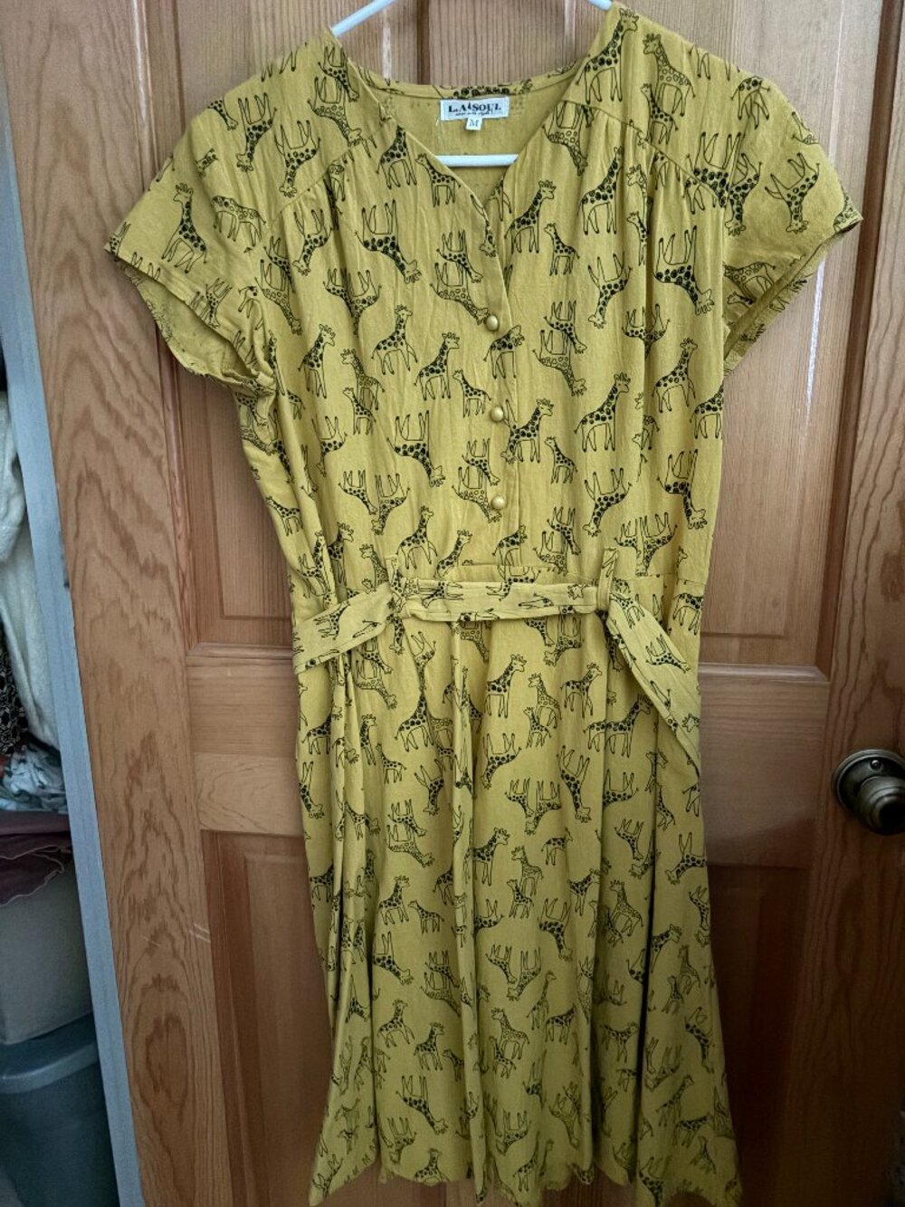 L.A Soul Women's Belted Giraffe Dress - Size Medium